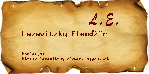 Lazavitzky Elemér névjegykártya